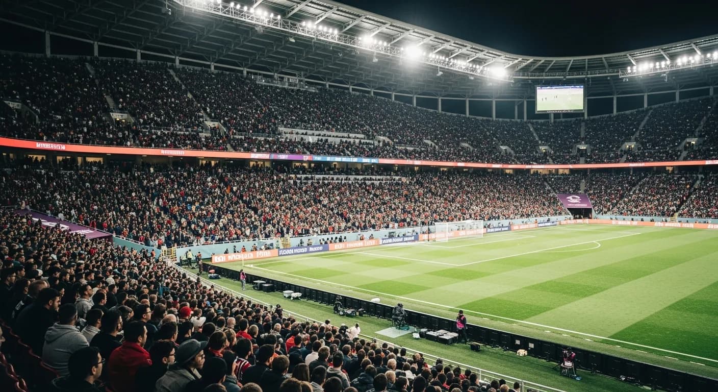 A packed stadium crowd at a sporting event: The Venue Distance Tax: Why Philadelphia's Stadium Cluster Loses to Detroit and Cincinnati